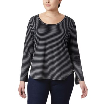 Dámské Mikiny Columbia Firwood Camp Long Sleeve Plus Size Černé Proužek NPVDFR213